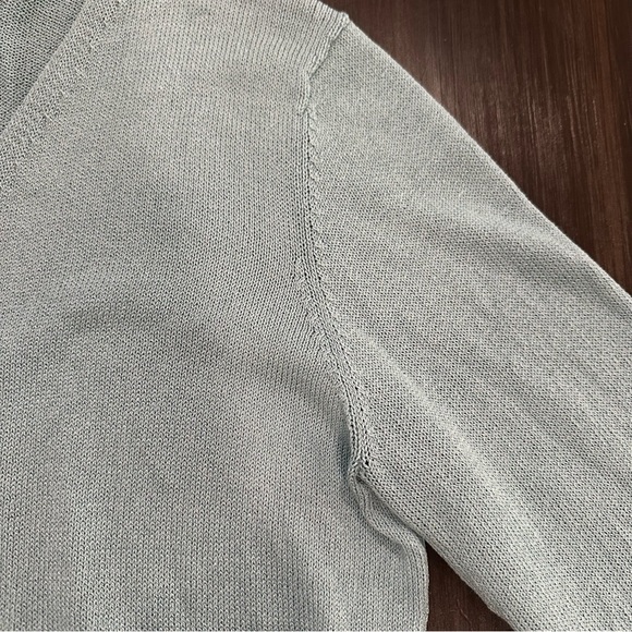 Eileen Fisher Cardigan Light Blue V Neck Size Medium Light knit sweater Spring - Picture 4 of 8